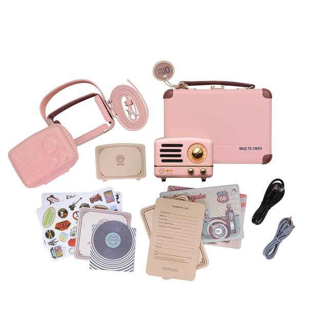 MUZEN OTR Metal Portable FM Radio Bluetooth Speaker Pink | RR#1