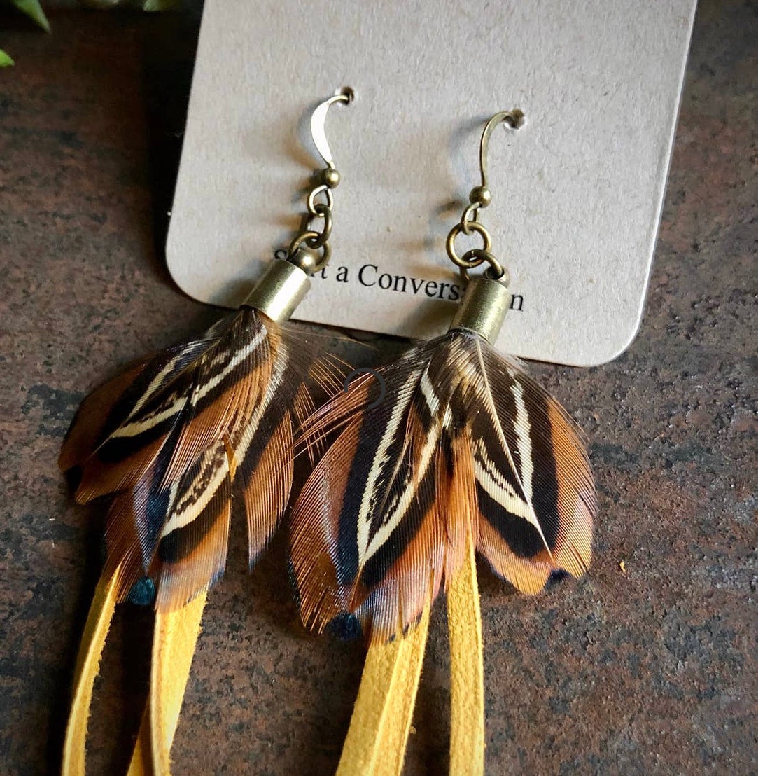Pheasant earrings shop